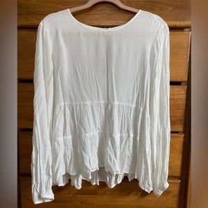 NWOT - UO ivory tiered blouse size large